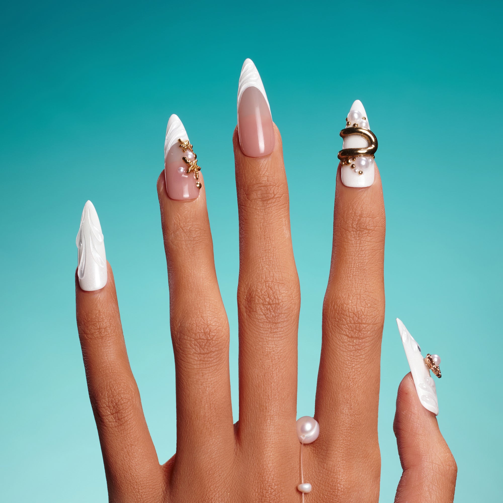 Pearled Feather Elegance