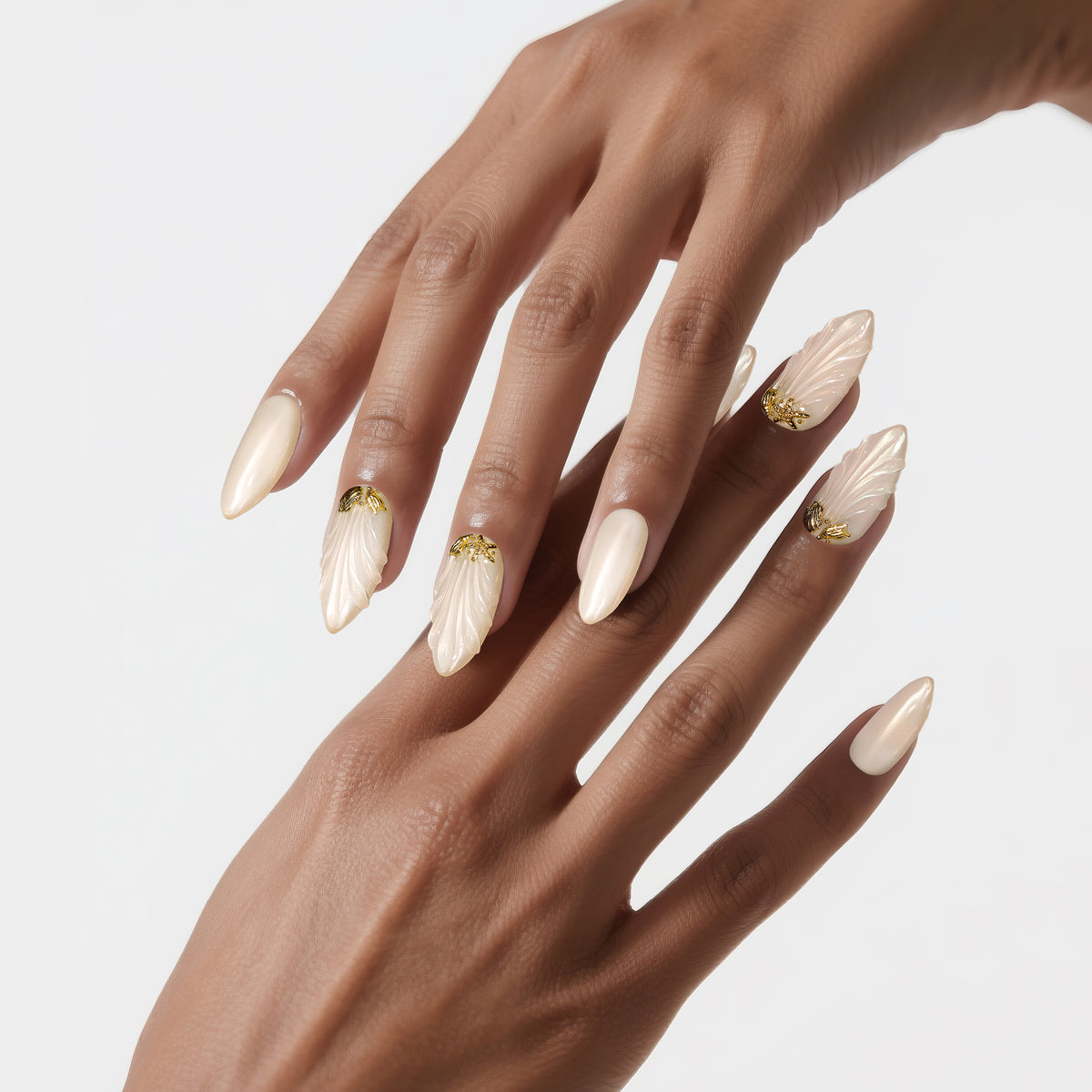 Ivory Gold Feathers