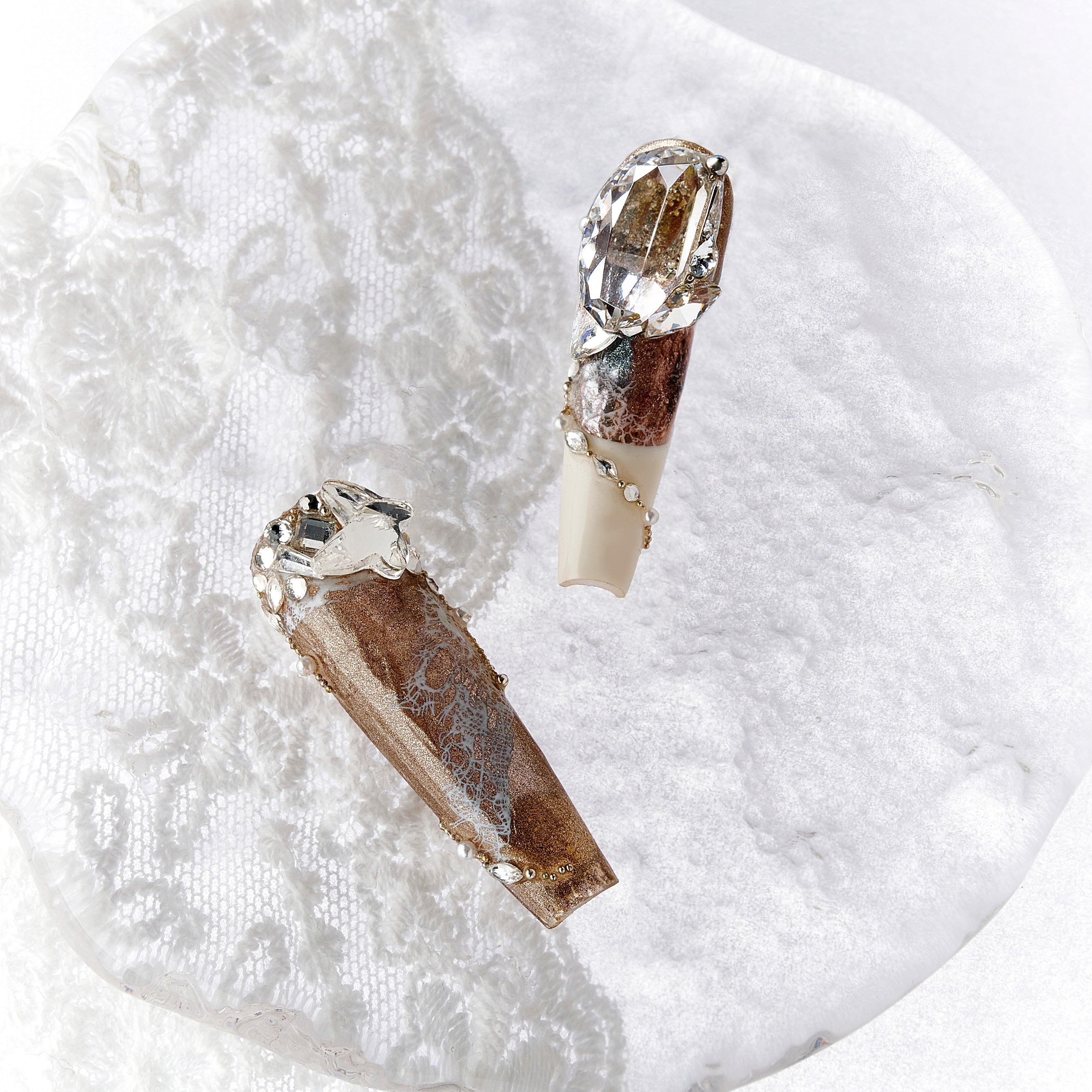 BOXNAIL Wedding Starlight bridal press on nails with Swarovski crystals