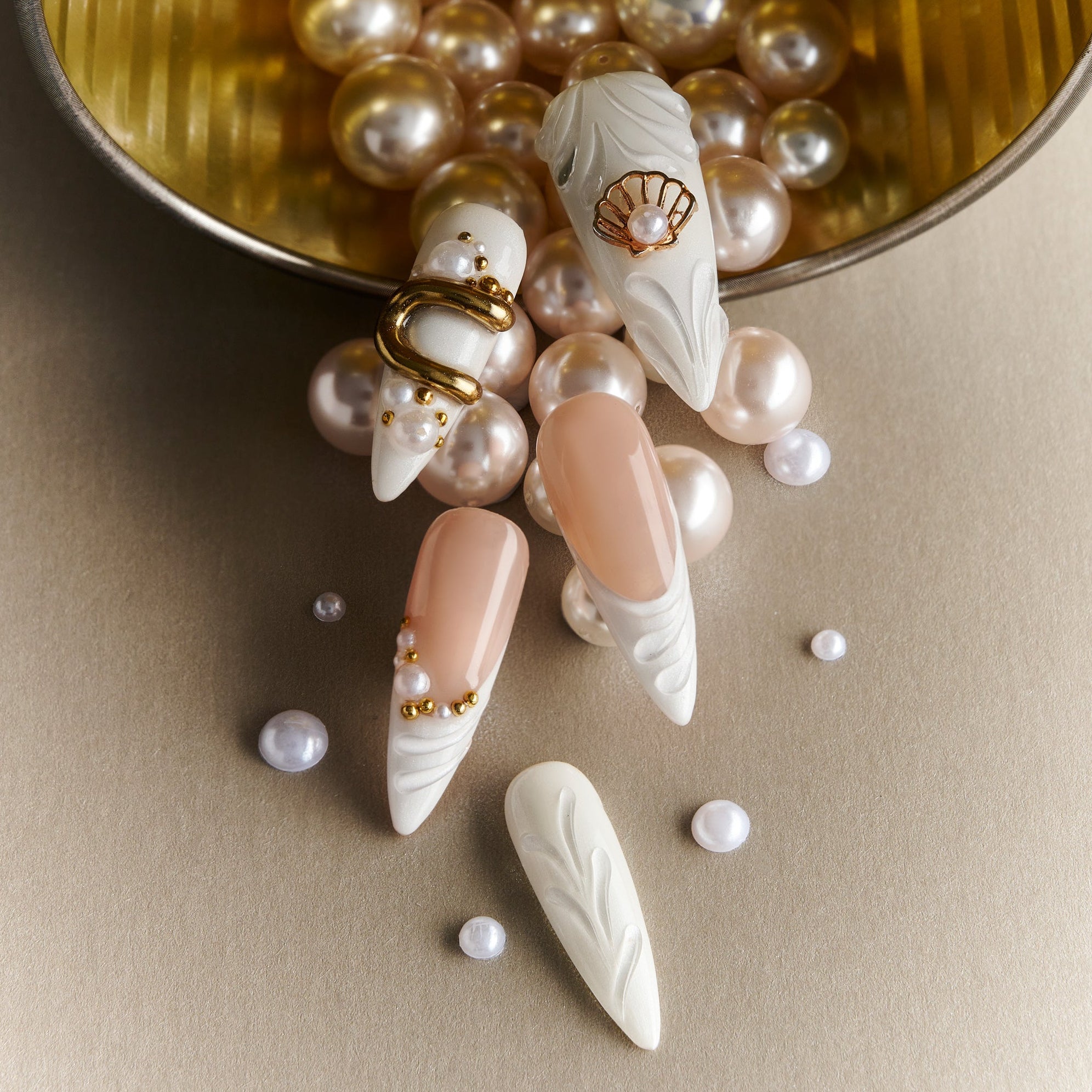 Pearled Feather Elegance