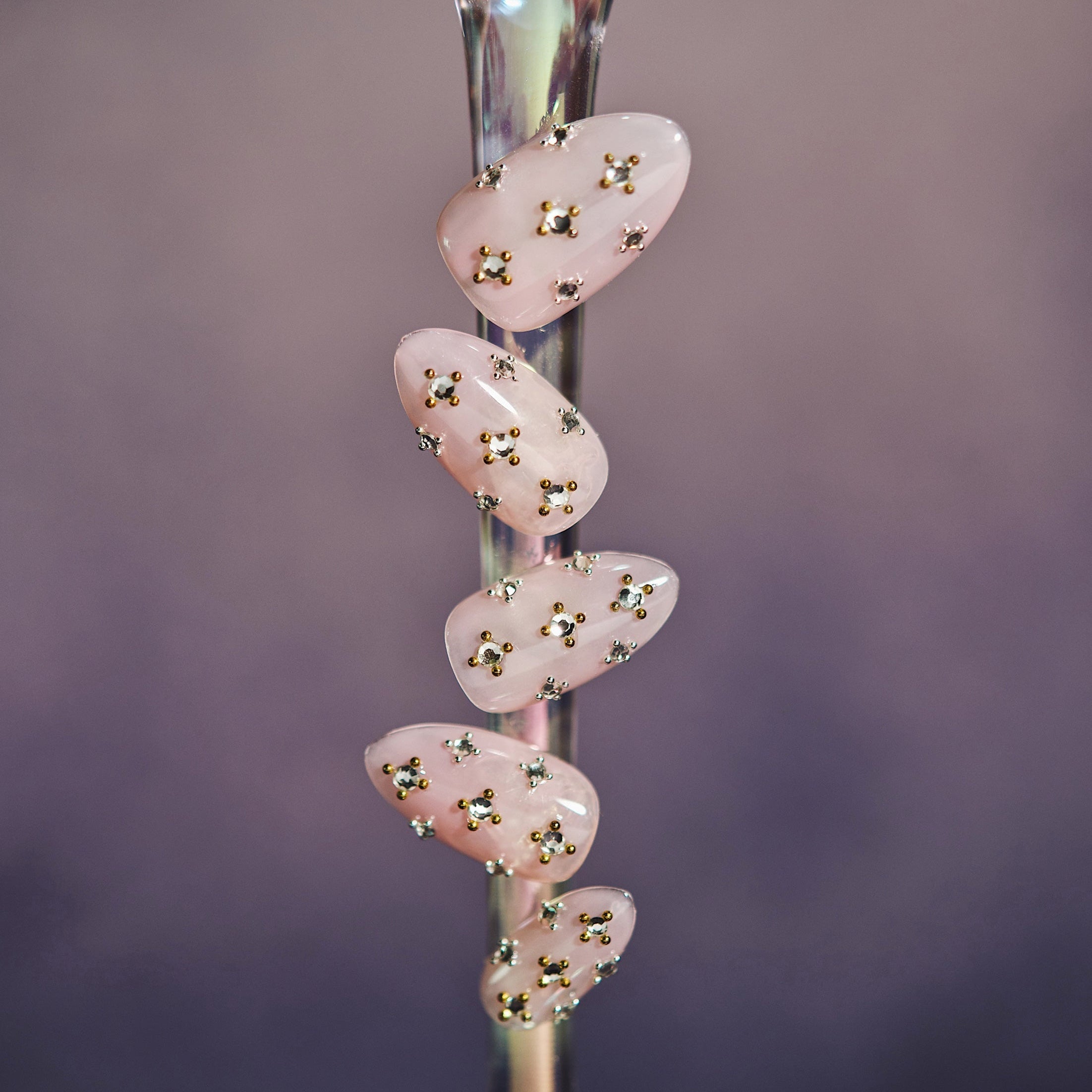 Pink Star Gems(Short Almond)