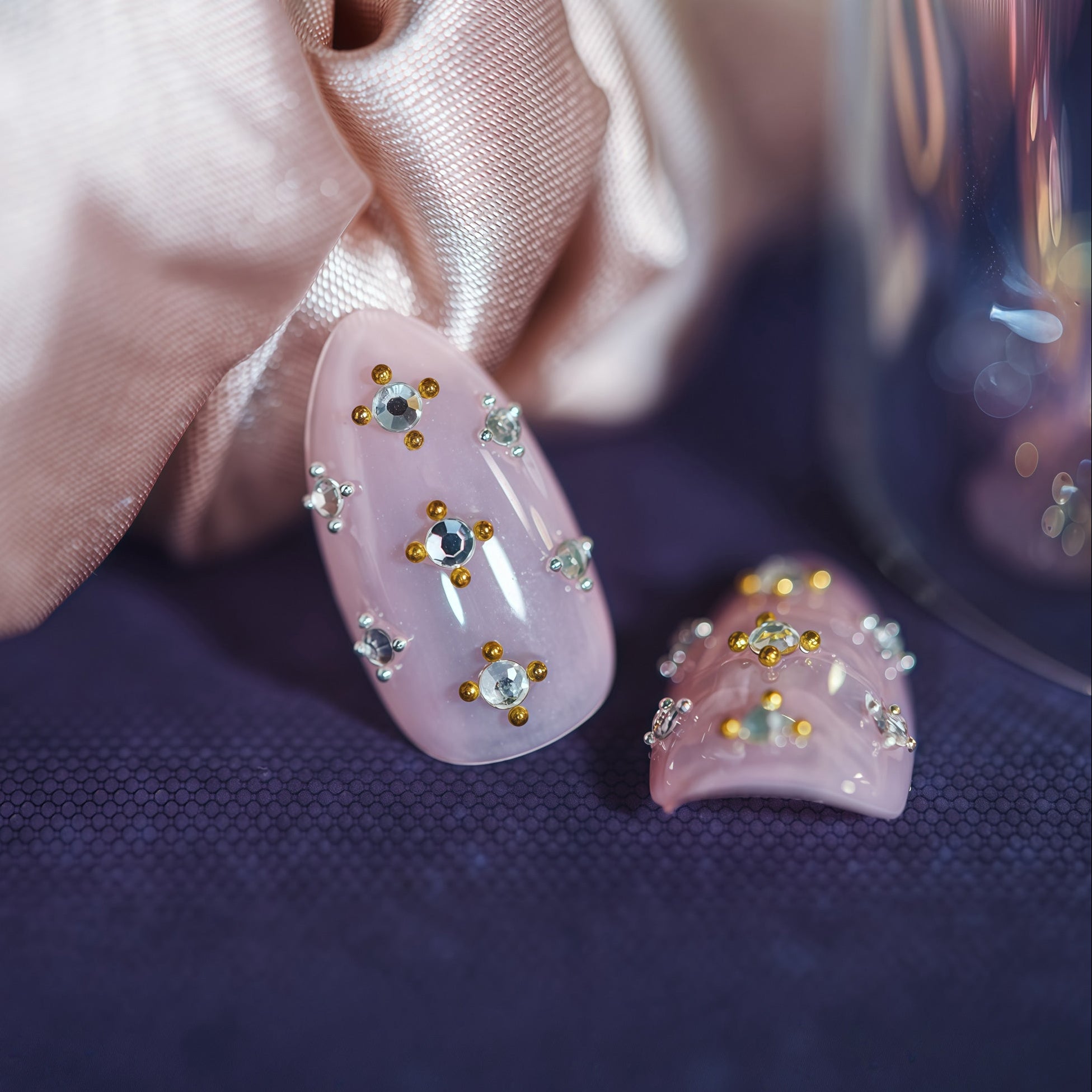 Pink Star Gems(Short Almond)