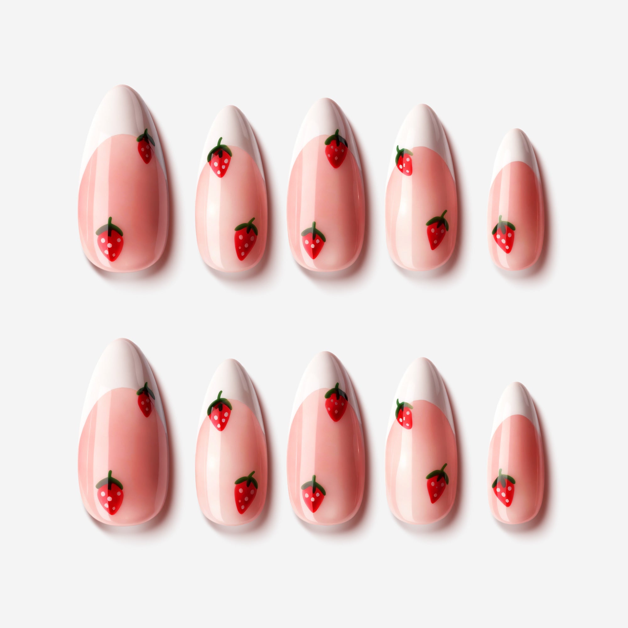 Mysterious White Tips – black French tip press-on nails with gold accents