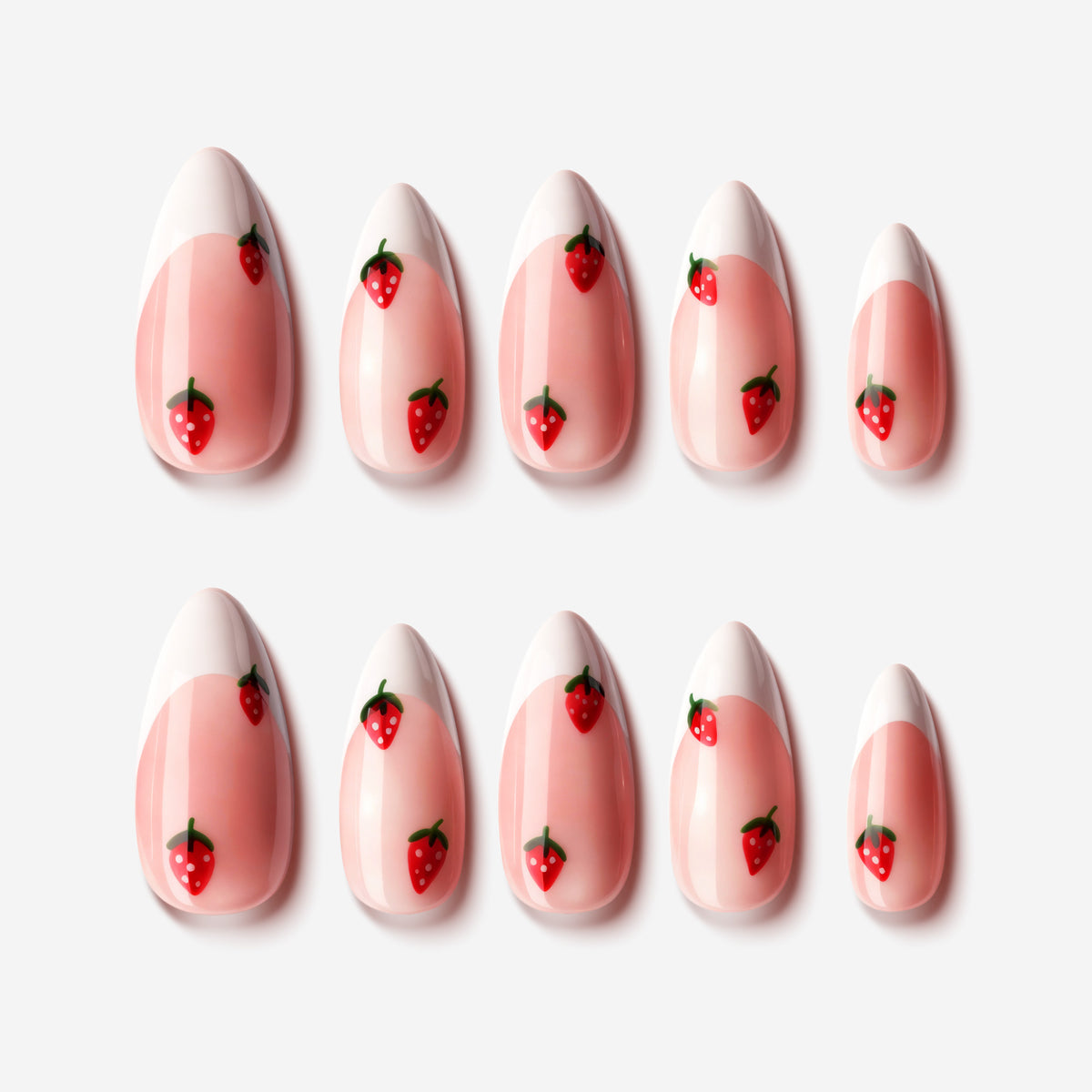 Mysterious White Tips – black French tip press-on nails with gold accents