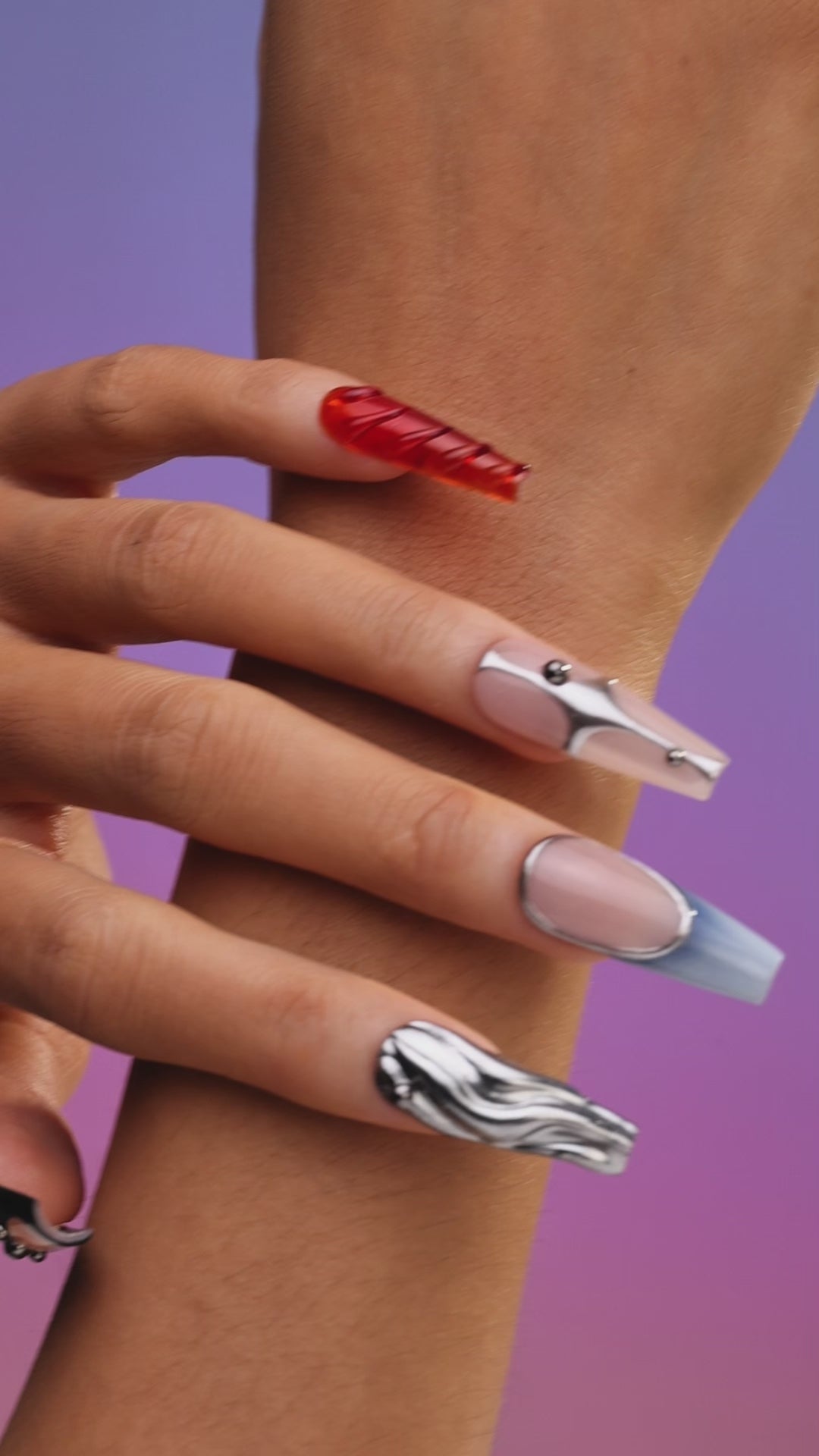 cold light coffin press on nails