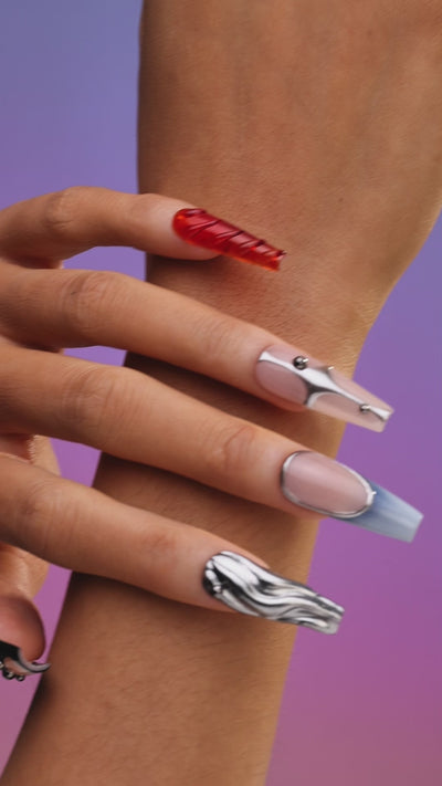 cold light coffin press on nails