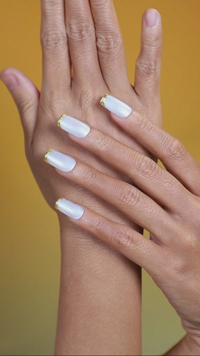 champagne fine gold press on nails elegant