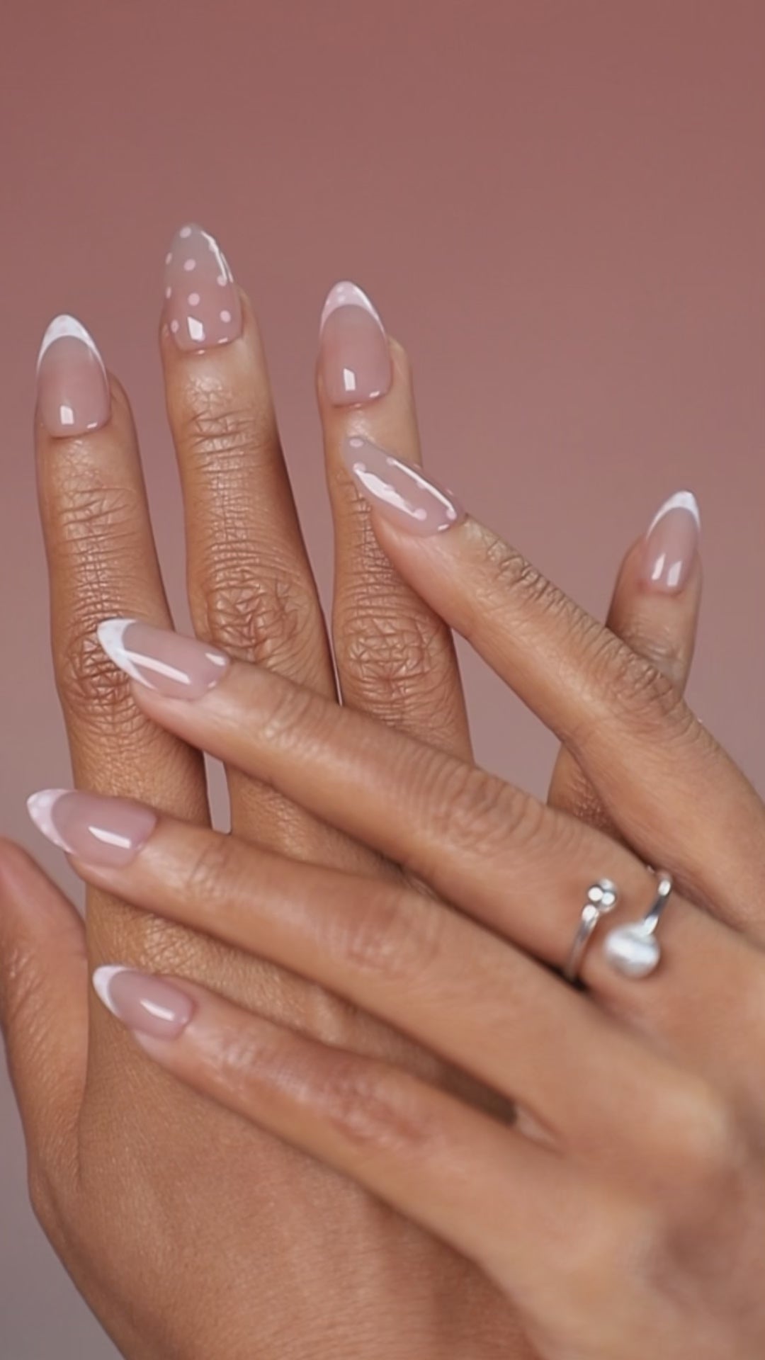 Strawberry Soda Pop french pearl press on nails