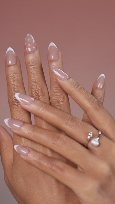 Strawberry Soda Pop french pearl press on nails