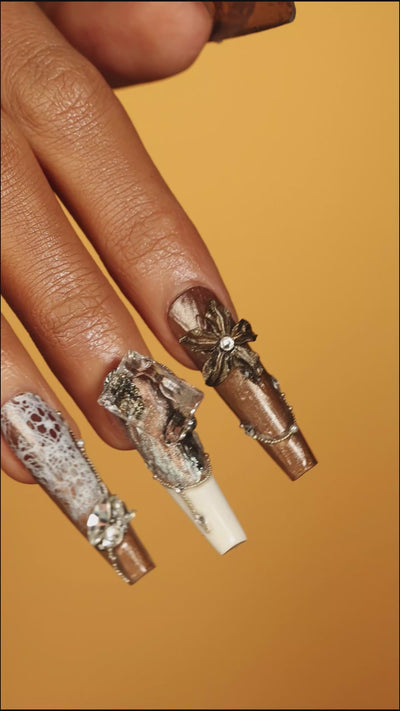BOXNAIL Wedding Starlight bridal press on nails with Swarovski crystals