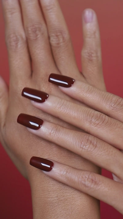 crimson temptation glossy red press on nails