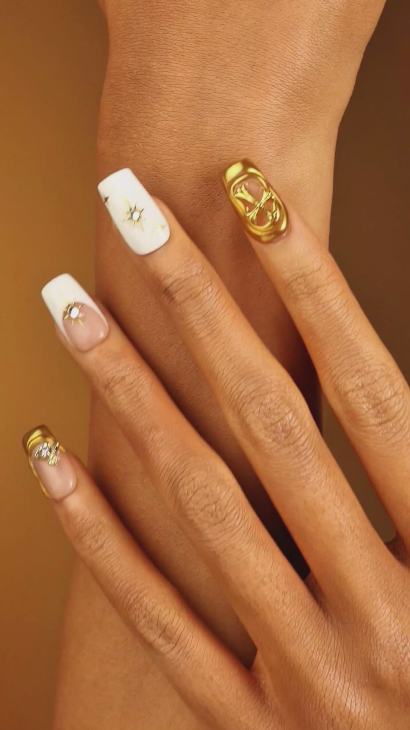 glamorous stardust french crystal nails